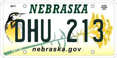 NE license plate DHU213
