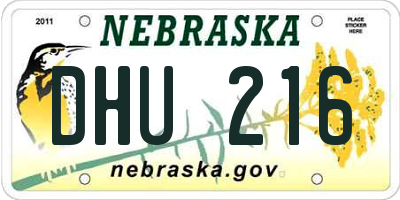 NE license plate DHU216