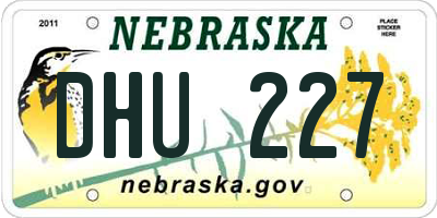 NE license plate DHU227