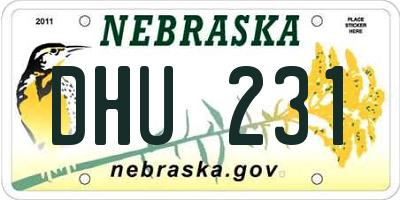 NE license plate DHU231