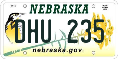 NE license plate DHU235
