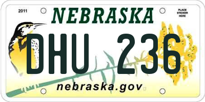 NE license plate DHU236