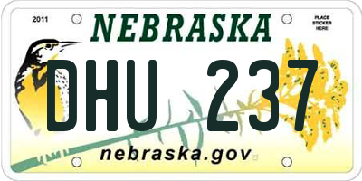 NE license plate DHU237