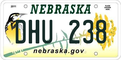 NE license plate DHU238