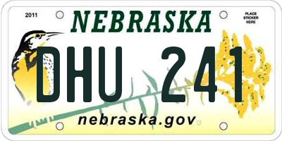 NE license plate DHU241