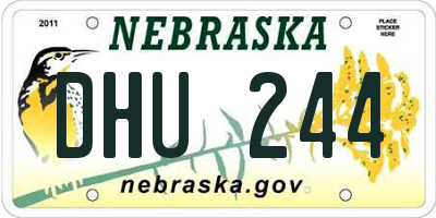 NE license plate DHU244