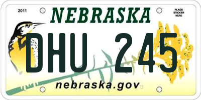 NE license plate DHU245
