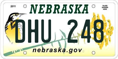NE license plate DHU248