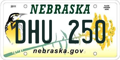NE license plate DHU250