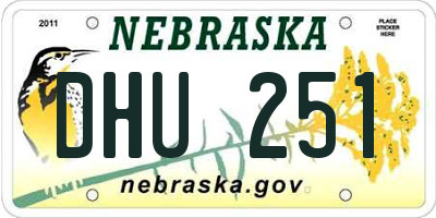NE license plate DHU251