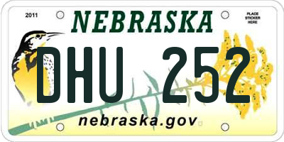 NE license plate DHU252