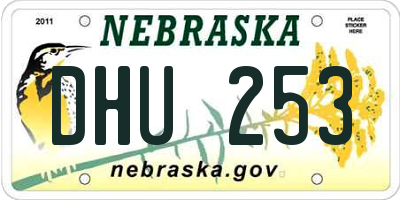 NE license plate DHU253