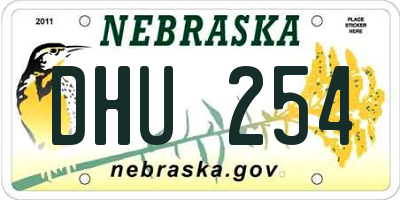 NE license plate DHU254