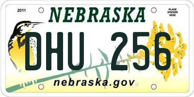 NE license plate DHU256