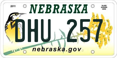 NE license plate DHU257