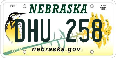NE license plate DHU258