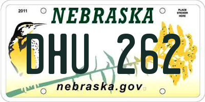 NE license plate DHU262