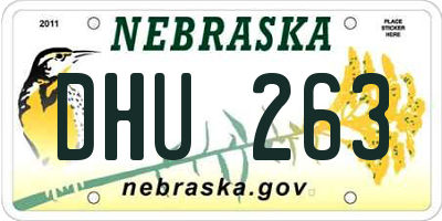 NE license plate DHU263