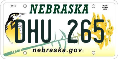 NE license plate DHU265