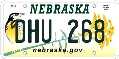 NE license plate DHU268