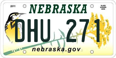 NE license plate DHU271