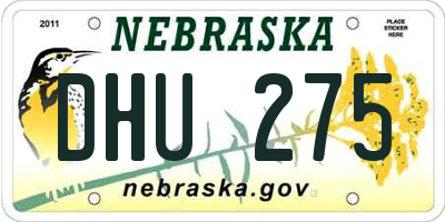 NE license plate DHU275