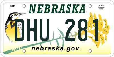 NE license plate DHU281