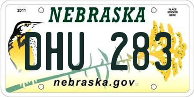 NE license plate DHU283