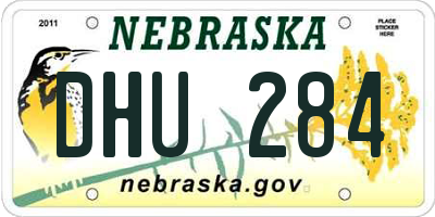 NE license plate DHU284