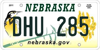 NE license plate DHU285