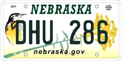 NE license plate DHU286