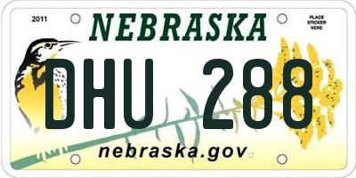 NE license plate DHU288