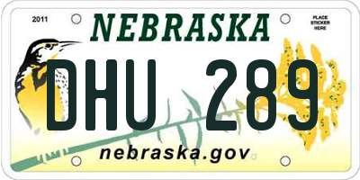 NE license plate DHU289