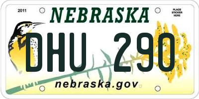 NE license plate DHU290