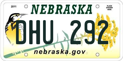 NE license plate DHU292