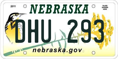 NE license plate DHU293