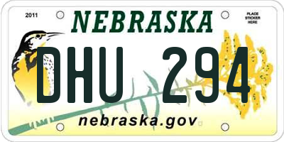 NE license plate DHU294