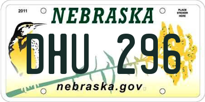NE license plate DHU296