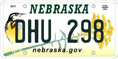 NE license plate DHU298