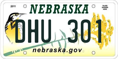 NE license plate DHU301