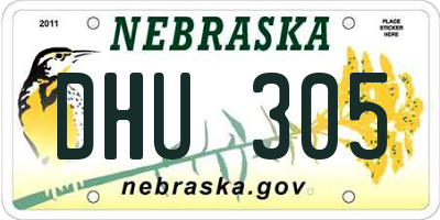 NE license plate DHU305