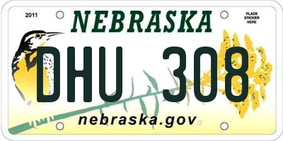 NE license plate DHU308