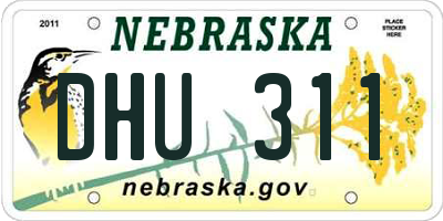 NE license plate DHU311