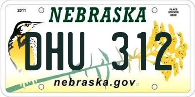 NE license plate DHU312