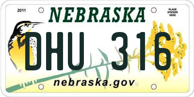 NE license plate DHU316