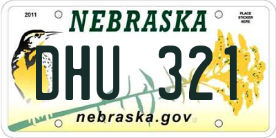 NE license plate DHU321