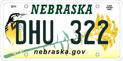 NE license plate DHU322