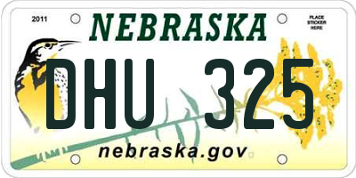 NE license plate DHU325