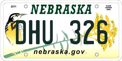 NE license plate DHU326