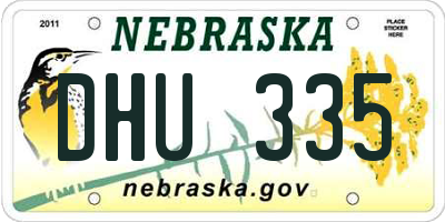 NE license plate DHU335